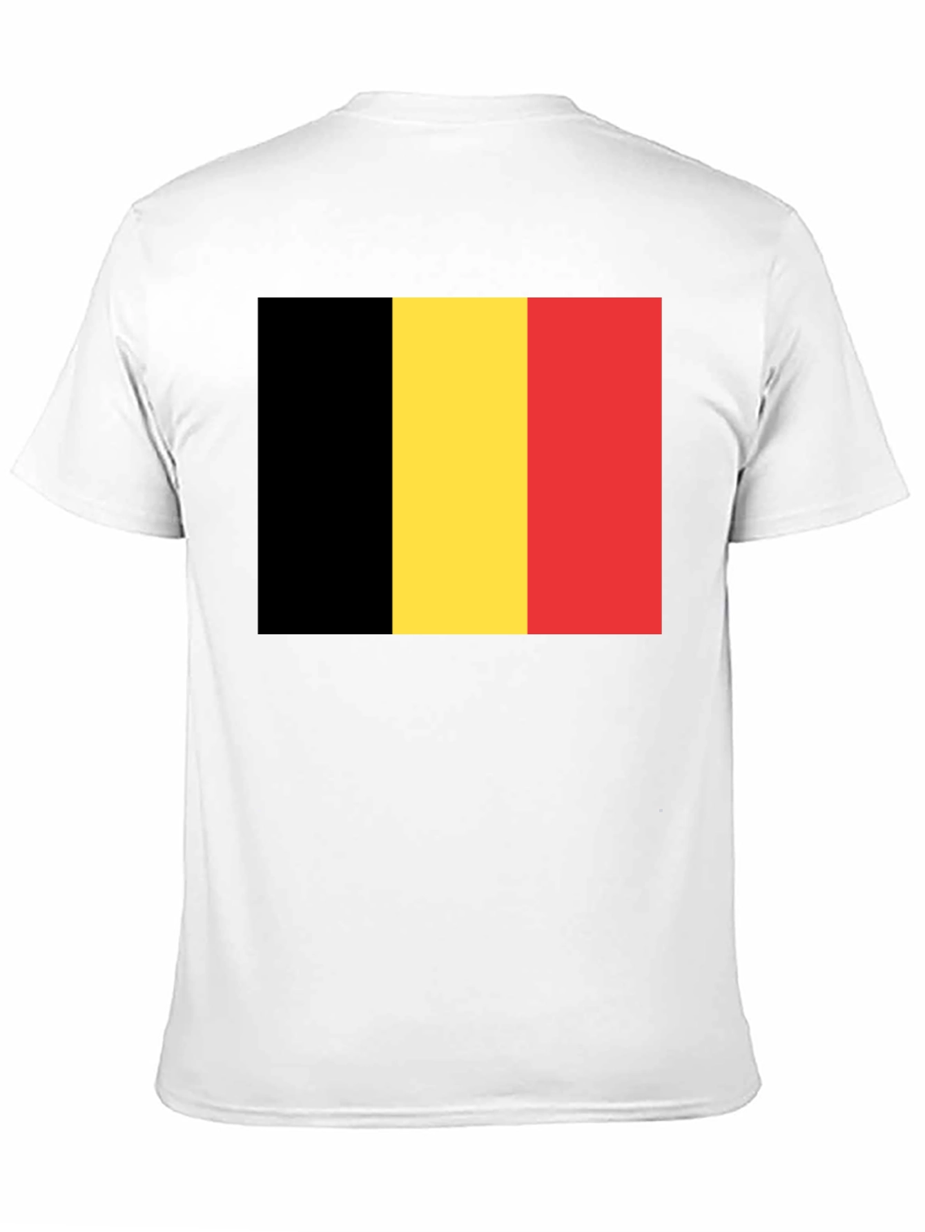 Belgium Flag T-Shirt - Black Crew Neck Tee