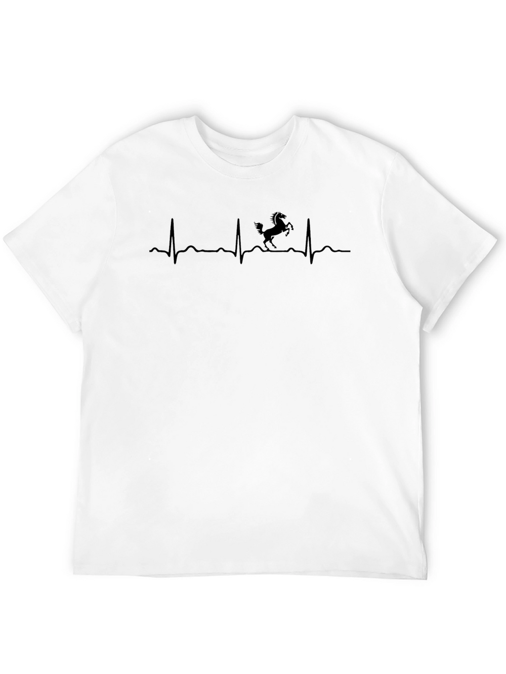 Black Horse Heartbeat Graphic T-Shirt