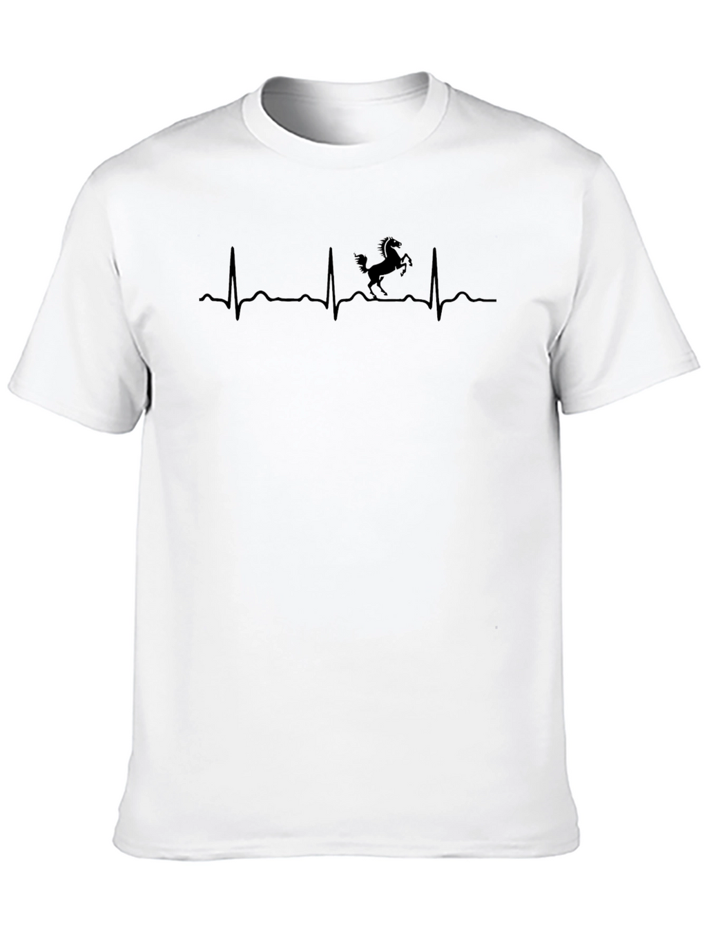 Black Horse Heartbeat Graphic T-Shirt
