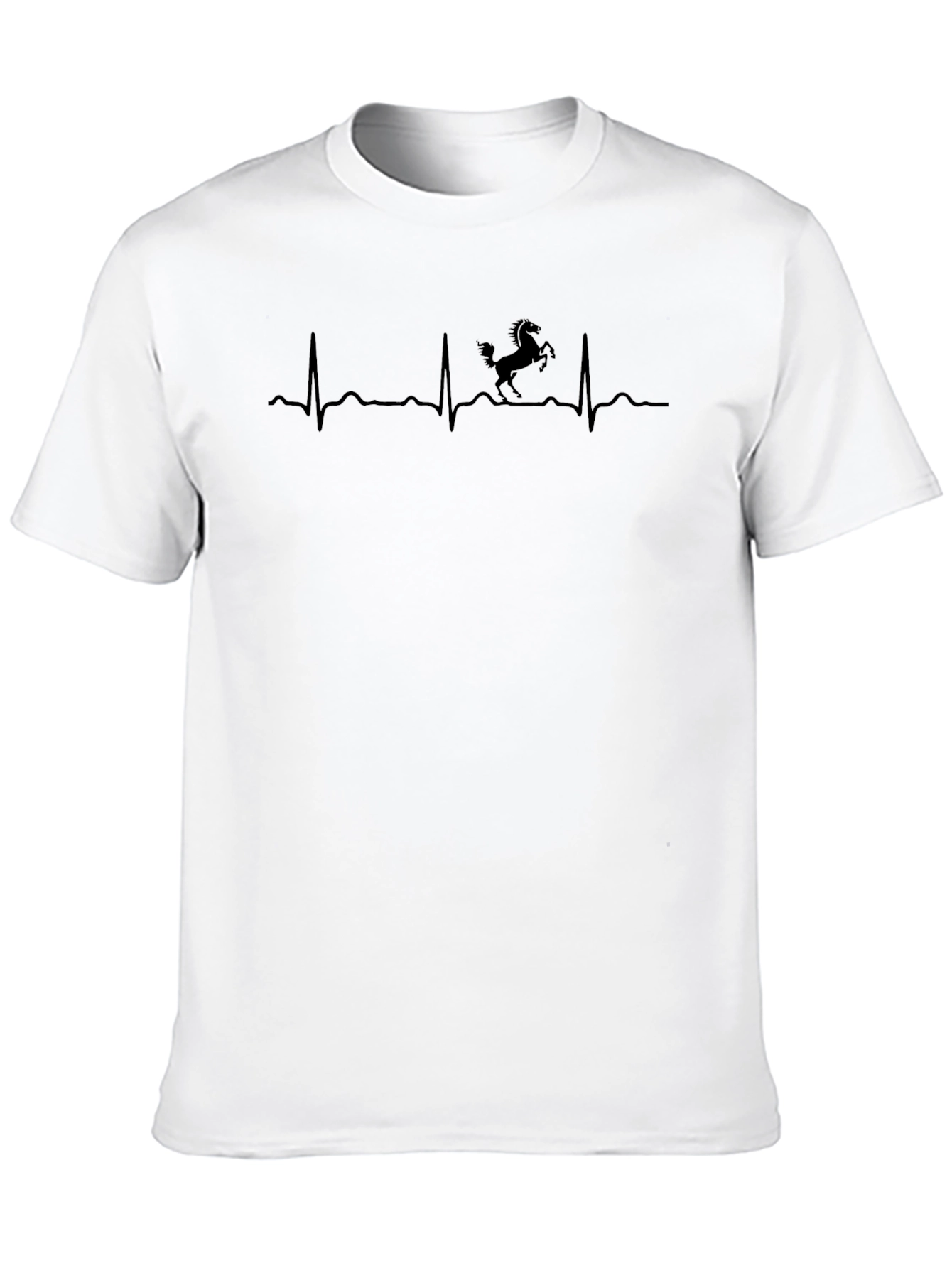 Black Horse Heartbeat Graphic T-Shirt