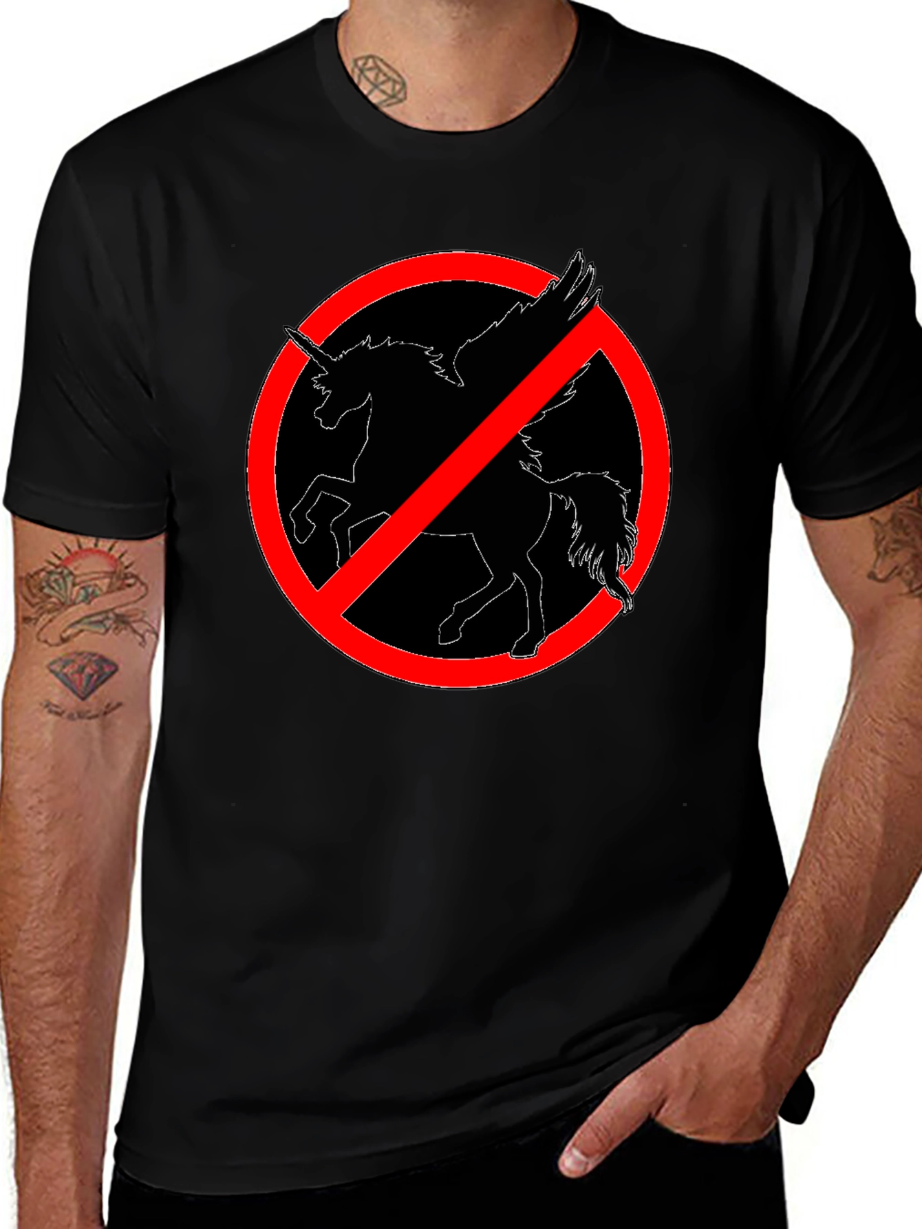 No Unicorns Allowed! Black T-Shirt