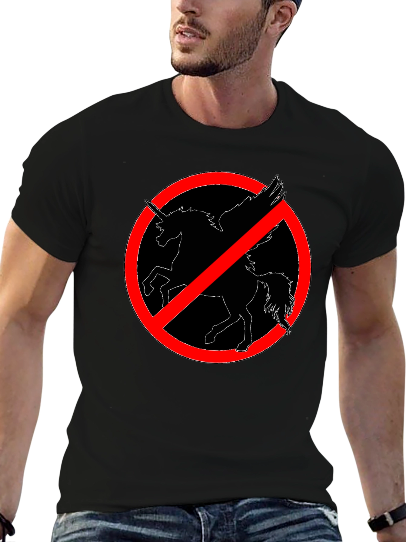 No Unicorns Allowed! Black T-Shirt