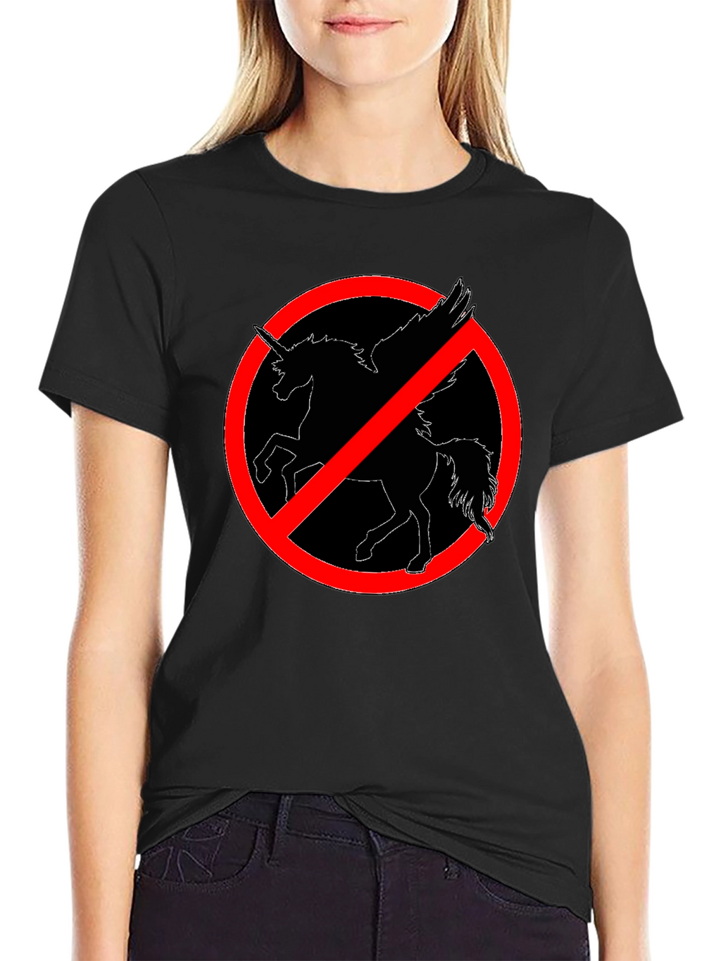 No Unicorns Allowed! Black T-Shirt