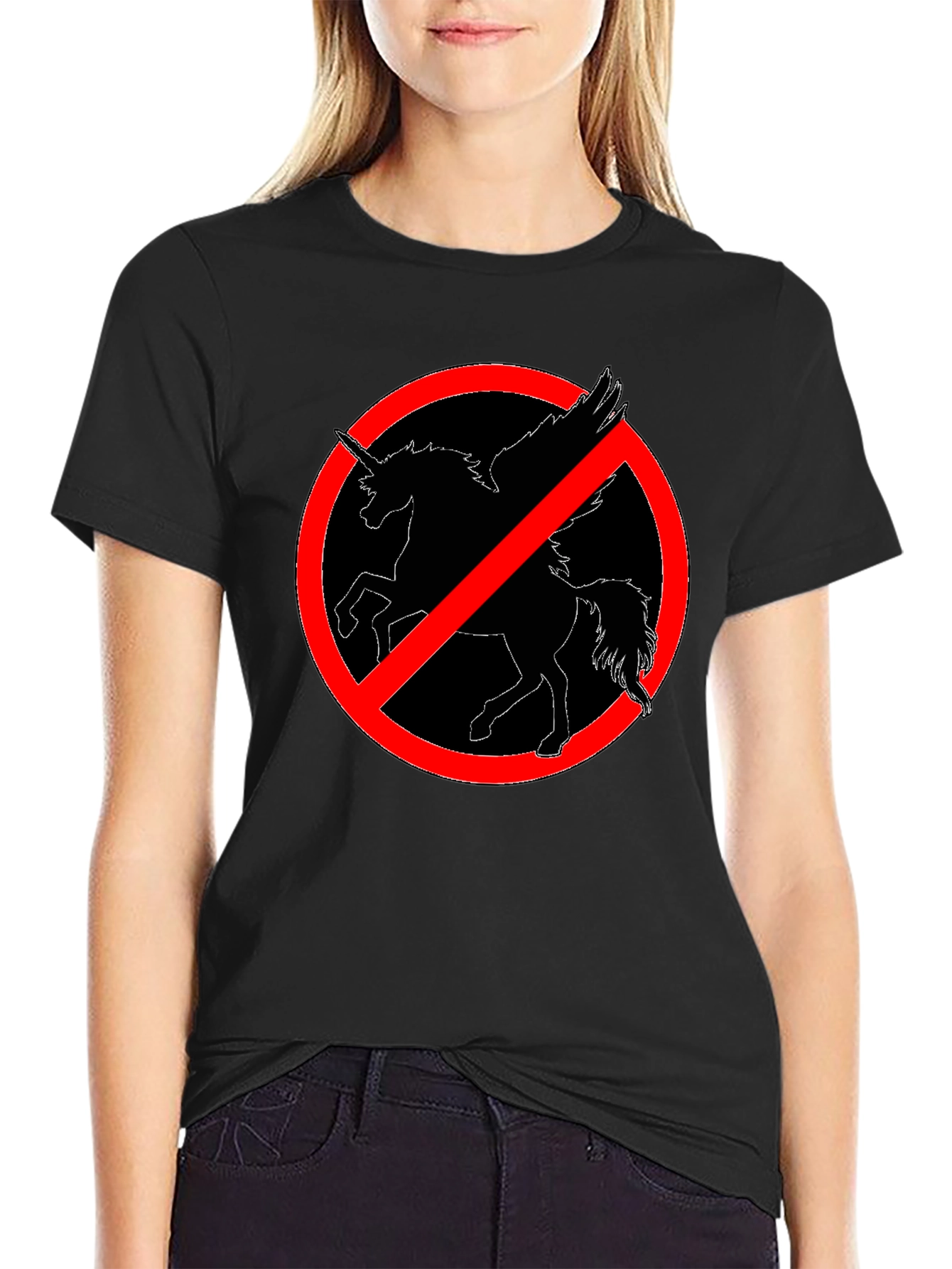 No Unicorns Allowed! Black T-Shirt