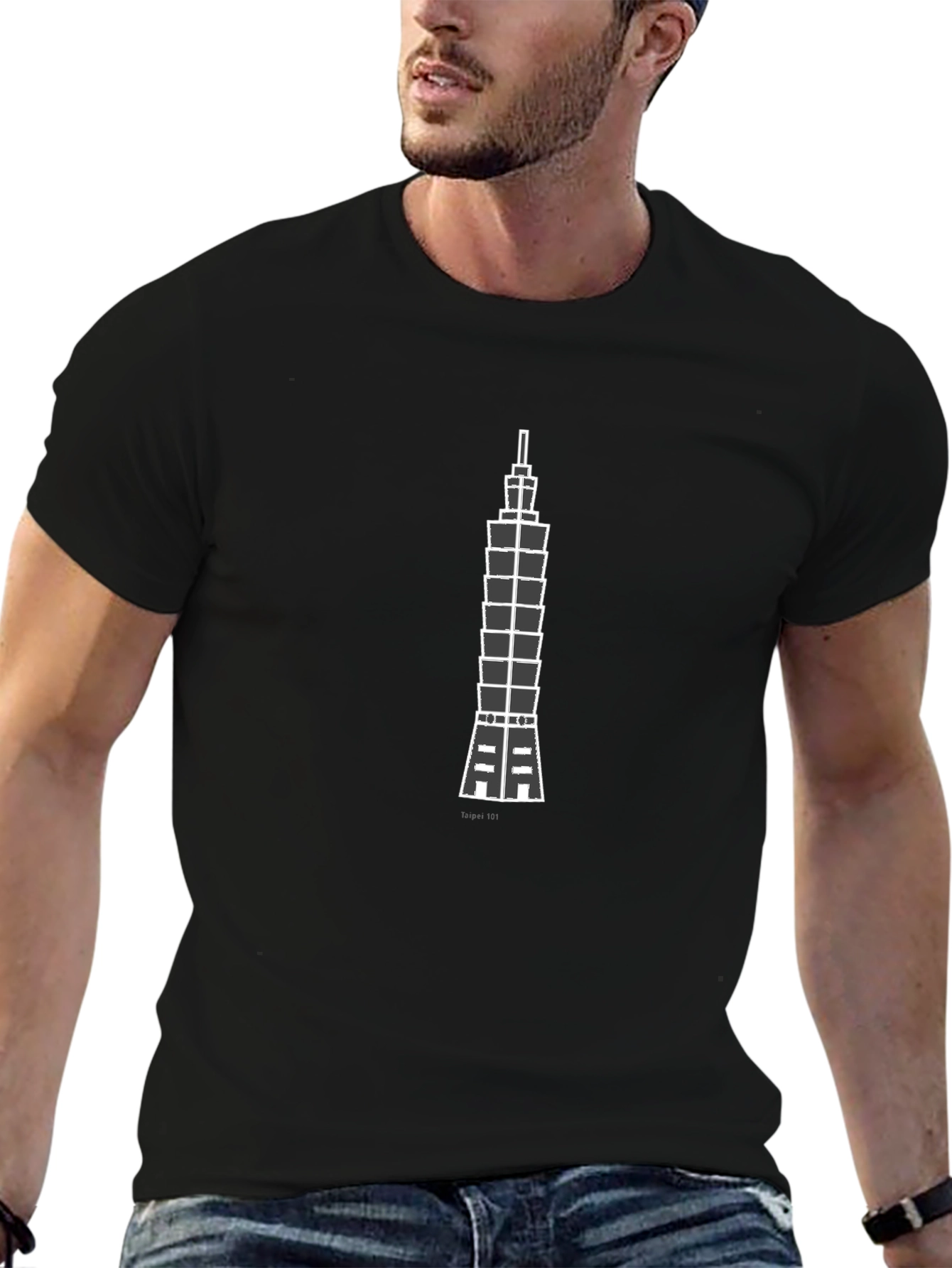 Taipei 101 Graphic Tee - Black Cotton Comfort