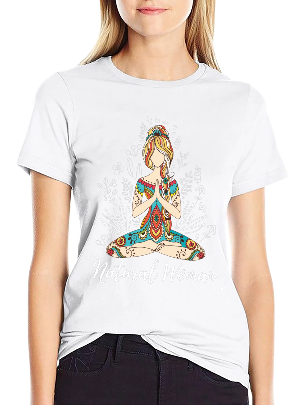 Natural Woman Yoga Graphic Tee - Black
