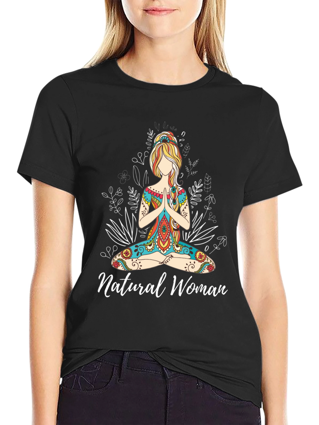 Natural Woman Yoga Graphic Tee - Black