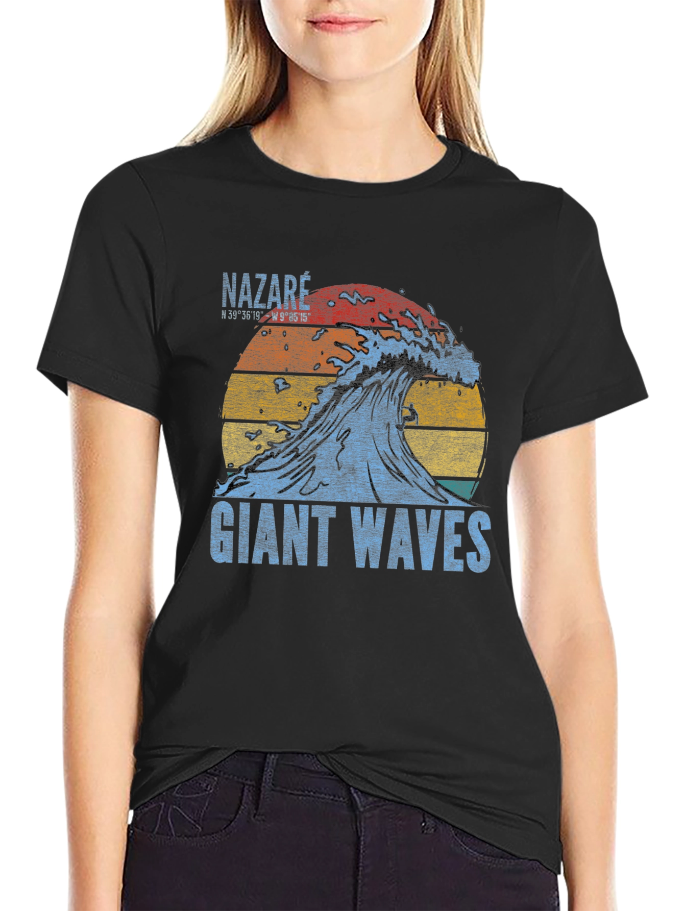 Nazare Giant Waves Graphic Tee - Vintage Surf T-Shirt