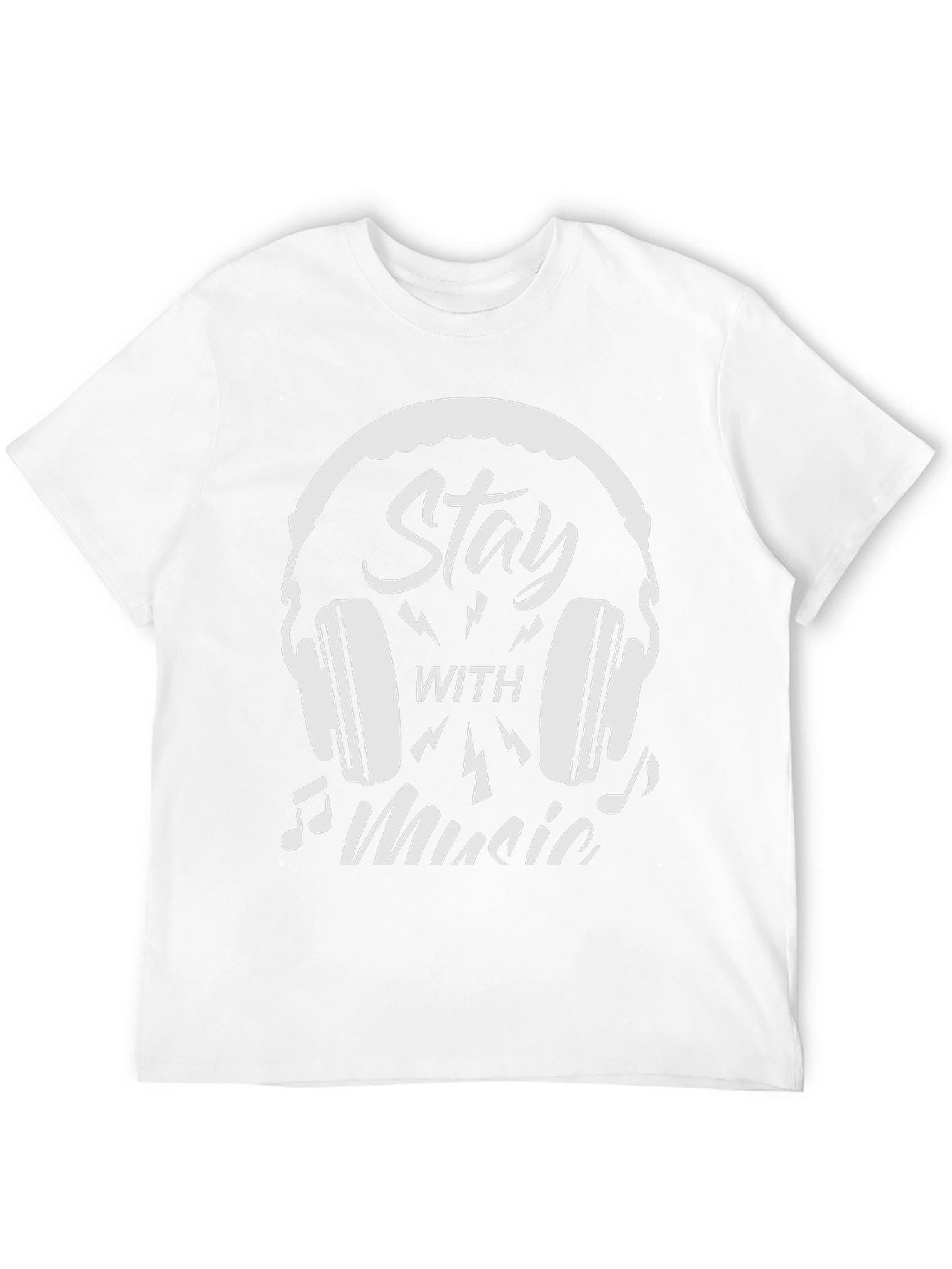Stay With Music Graphic T-Shirt - Black