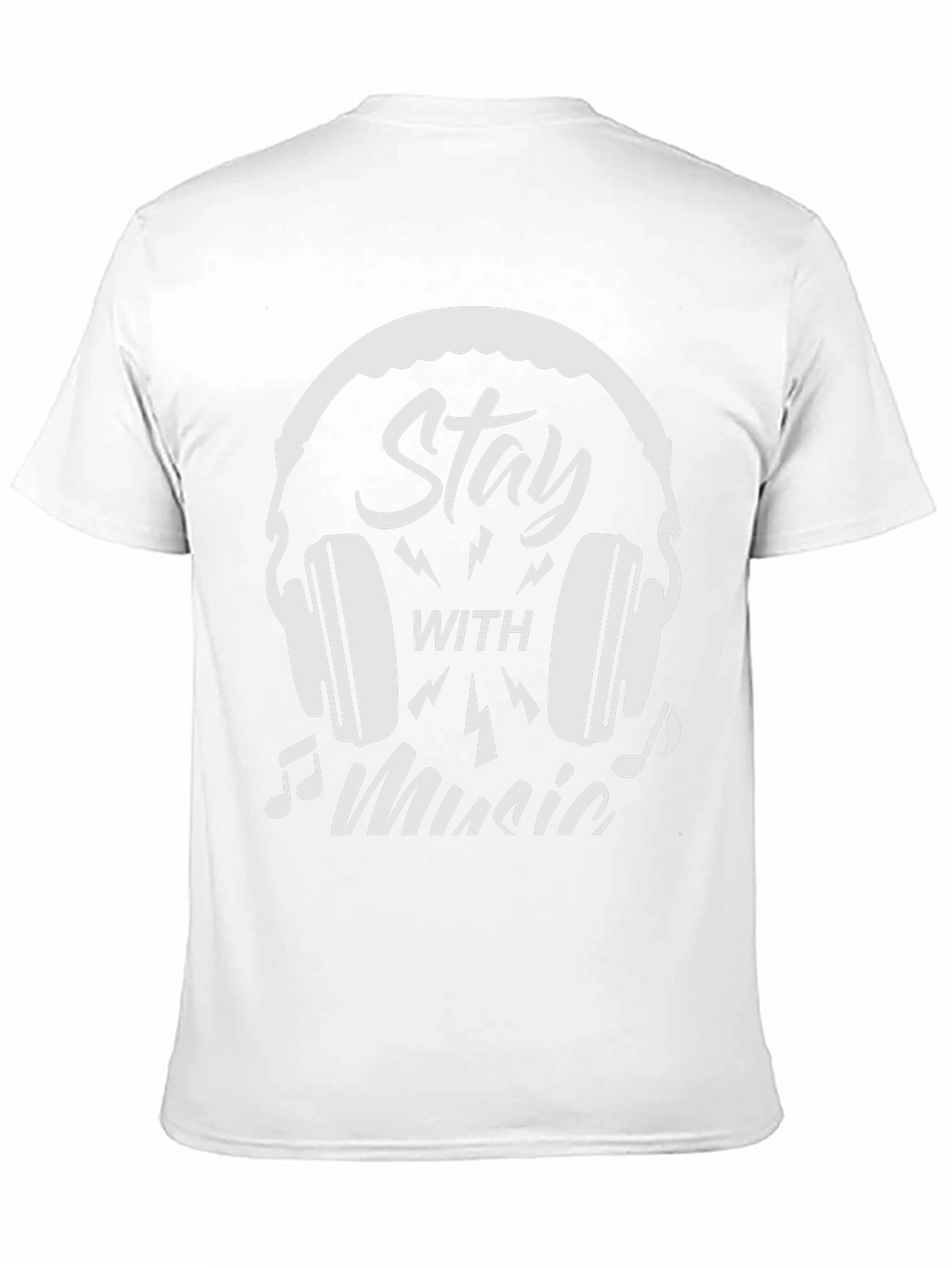Stay With Music Graphic T-Shirt - Black