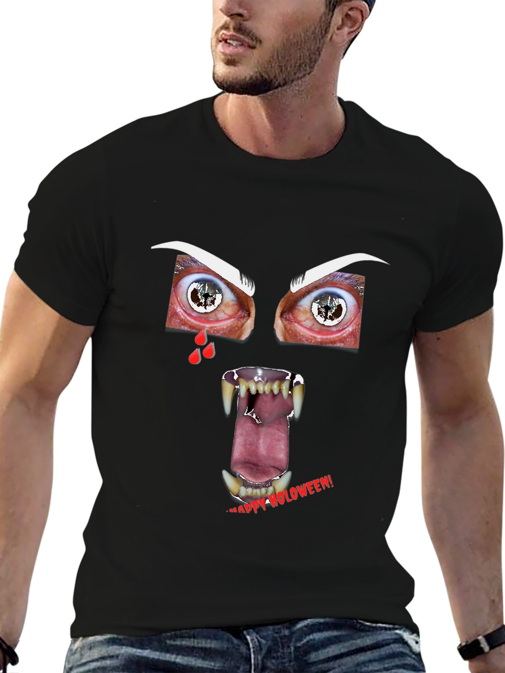 Scary Vampire Face Halloween T-Shirt