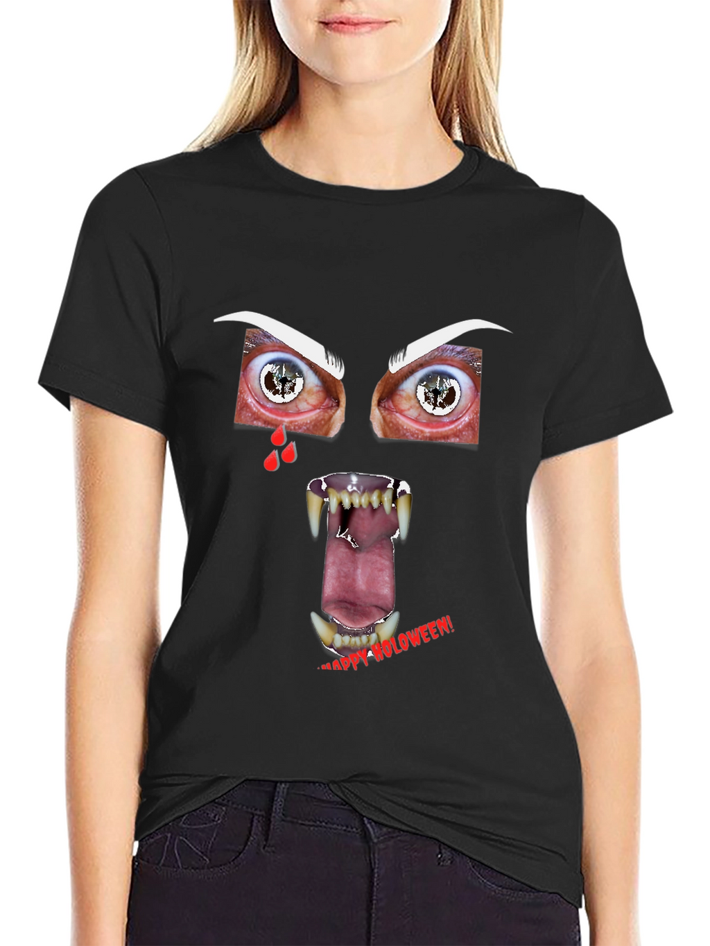 Scary Vampire Face Halloween T-Shirt