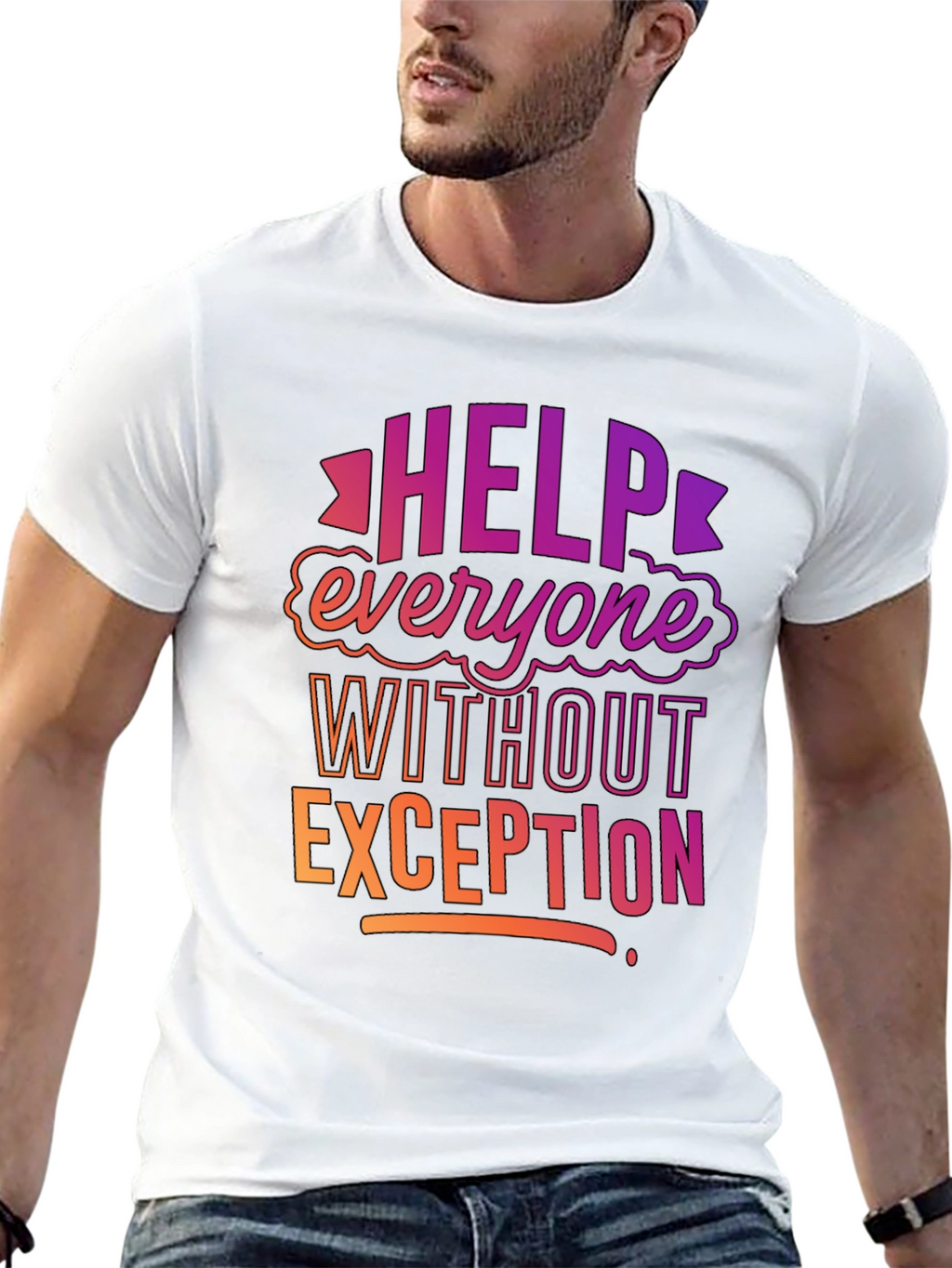 Help Everyone Black Graphic Tee