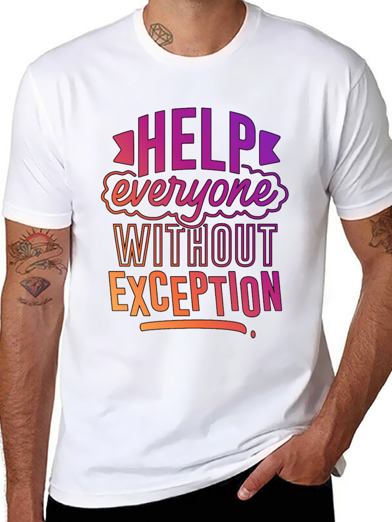 Help Everyone Black Graphic Tee