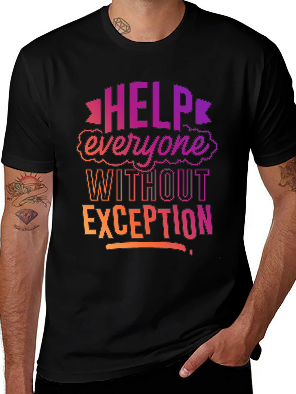 Help Everyone Black Graphic Tee