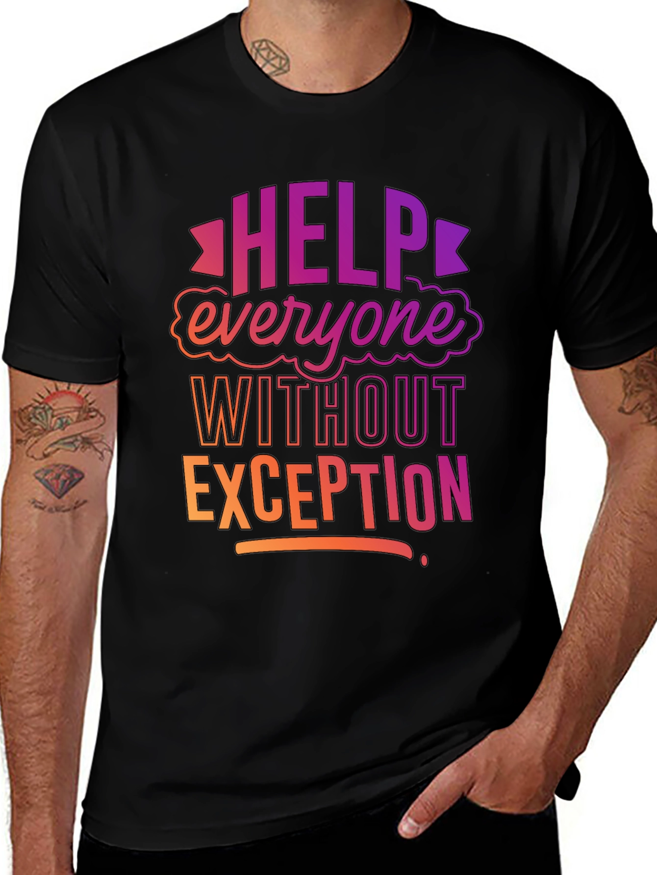 Help Everyone Black Graphic Tee