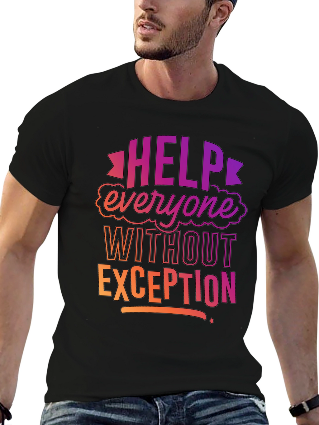 Help Everyone Black Graphic Tee