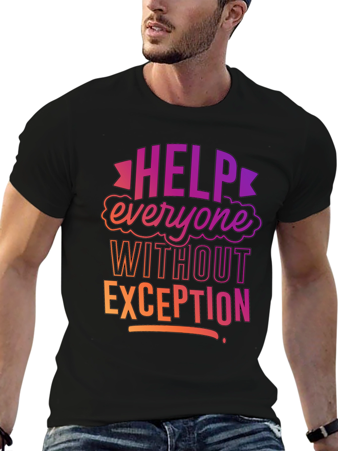 Help Everyone Black Graphic Tee