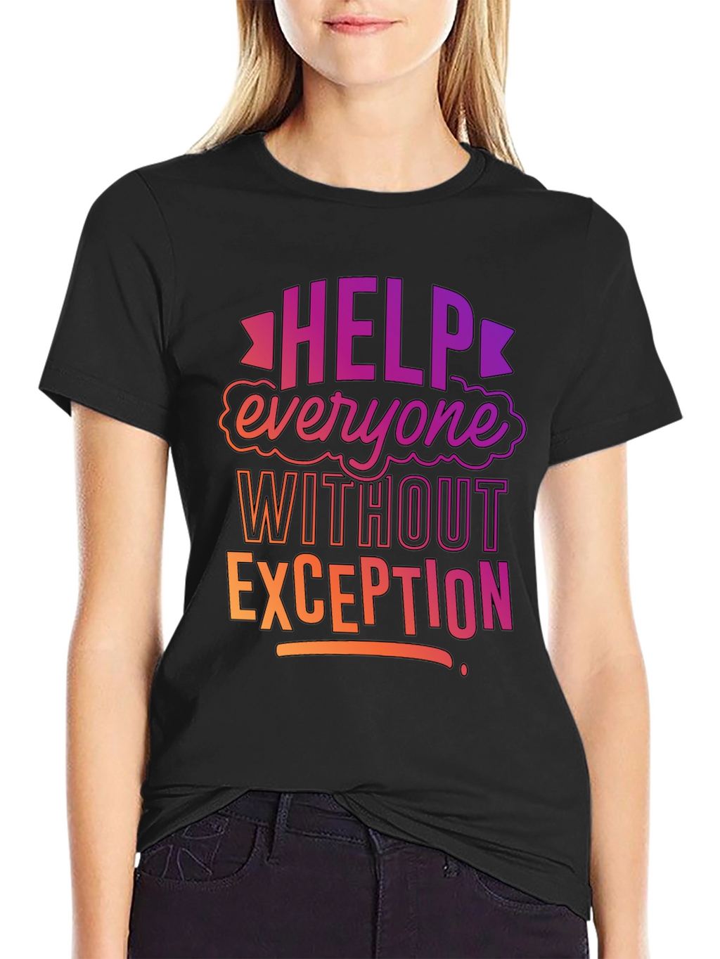 Help Everyone Black Graphic Tee