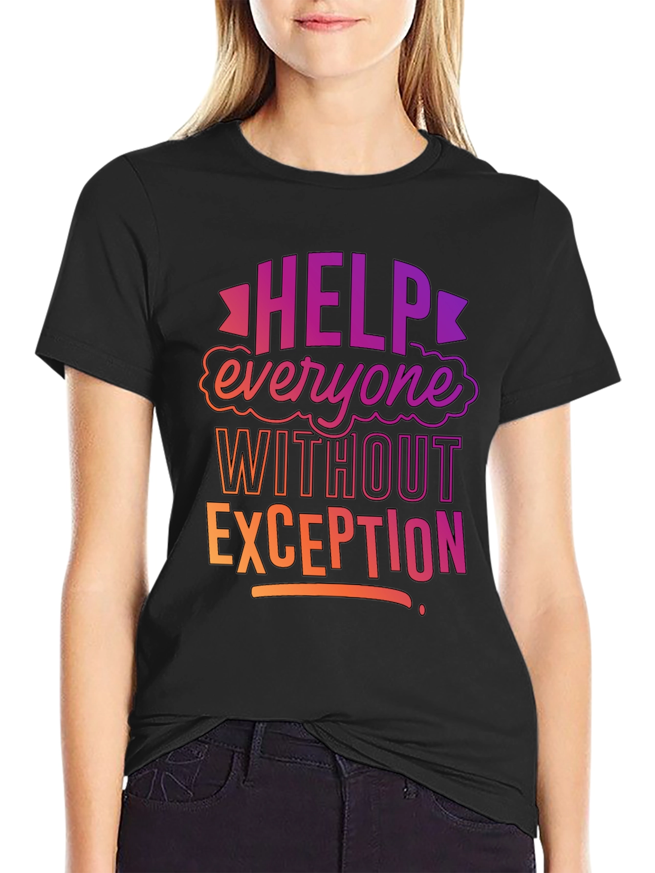 Help Everyone Black Graphic Tee
