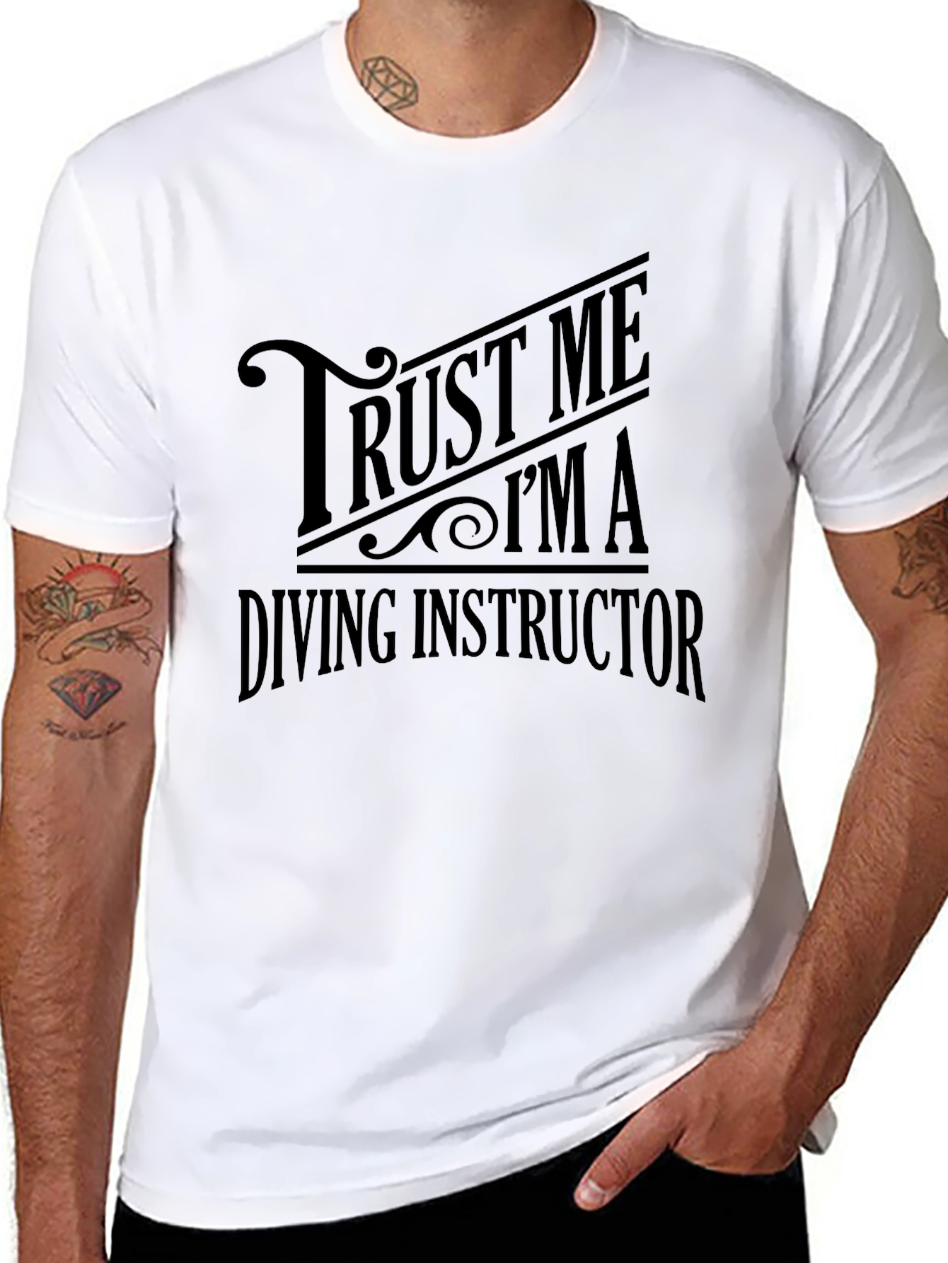 Trust Me Im a Diving Instructor Black T-Shirt
