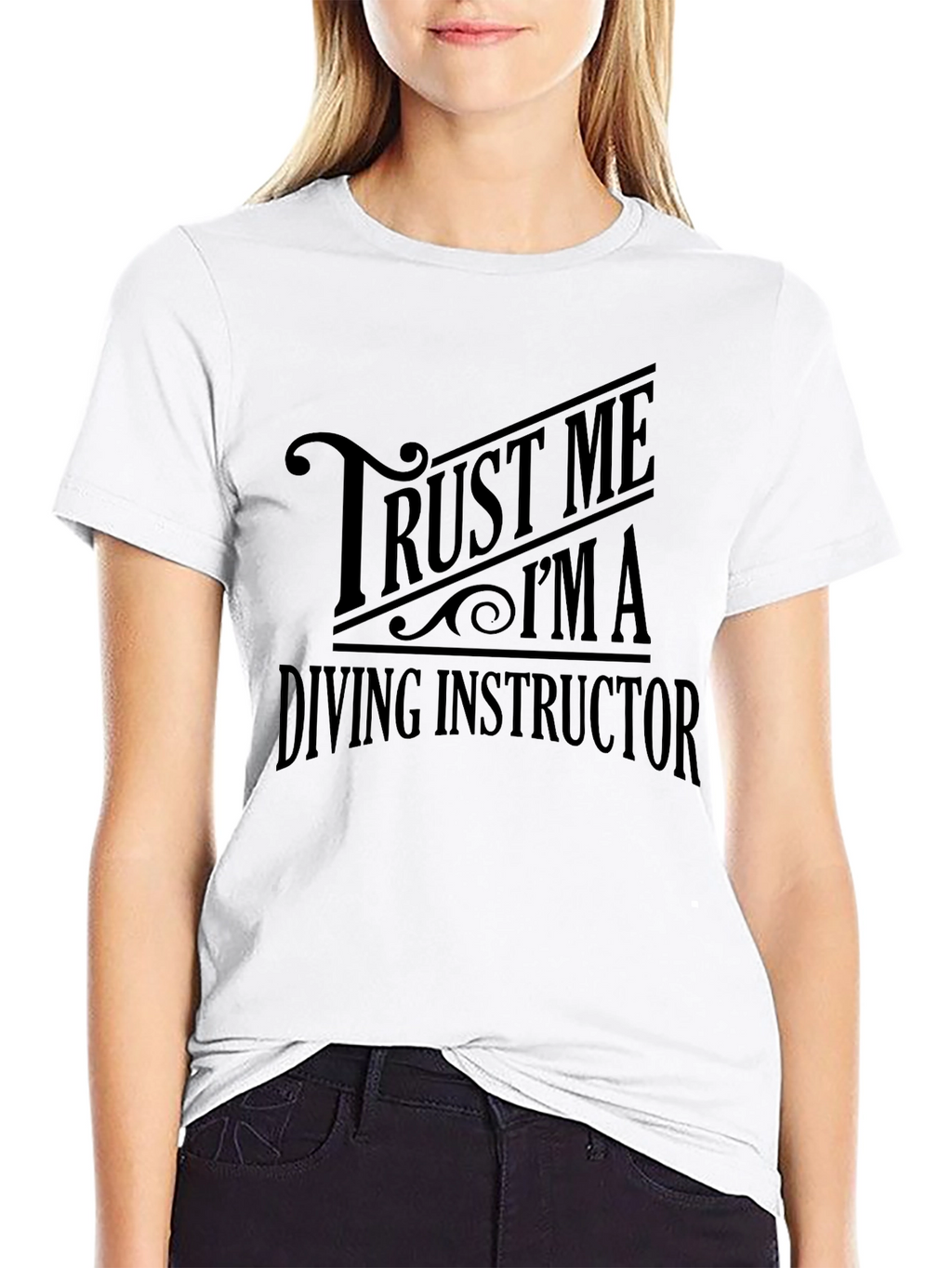 Trust Me Im a Diving Instructor Black T-Shirt