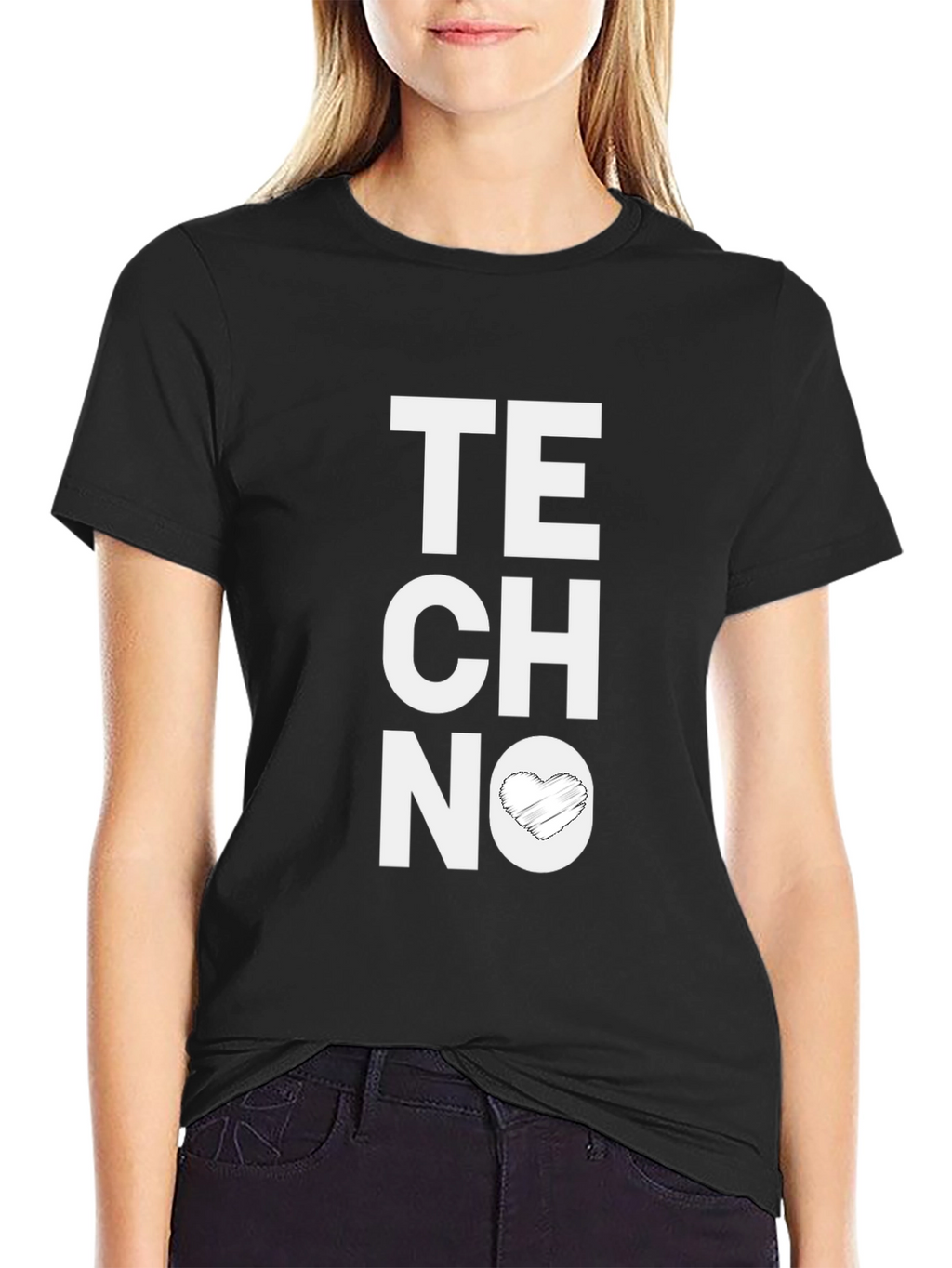 Techno Heart Graphic Tee - Modern Music Lover T-Shirt
