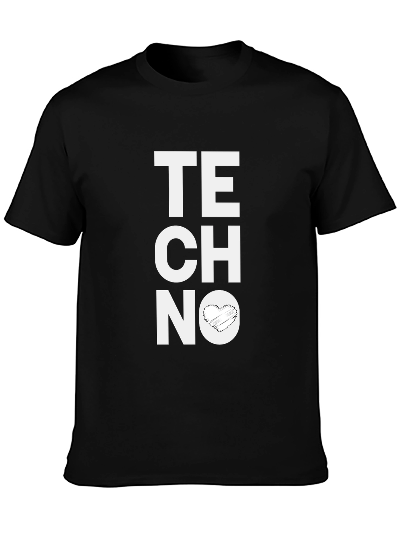 Techno Heart Graphic Tee - Modern Music Lover T-Shirt