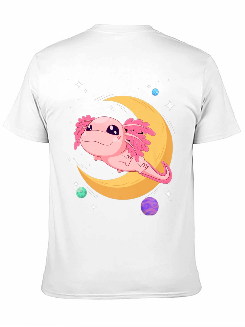 Axolotl Moon T-Shirt - Cute Space Design
