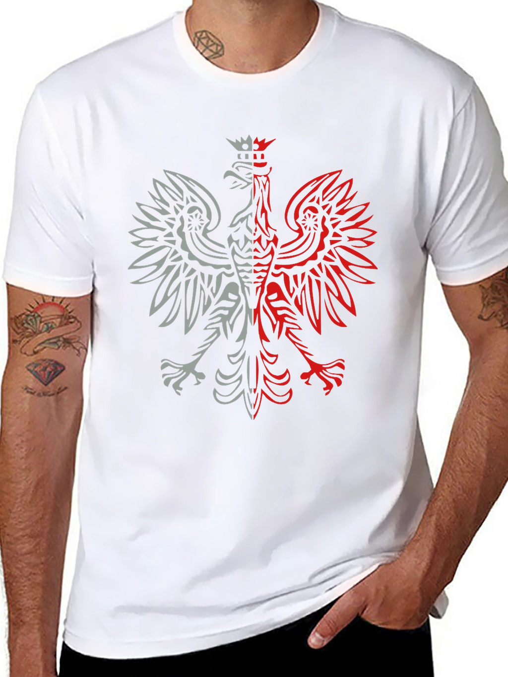 Polish Eagle Graphic Tee - Black Patriotic Shirt