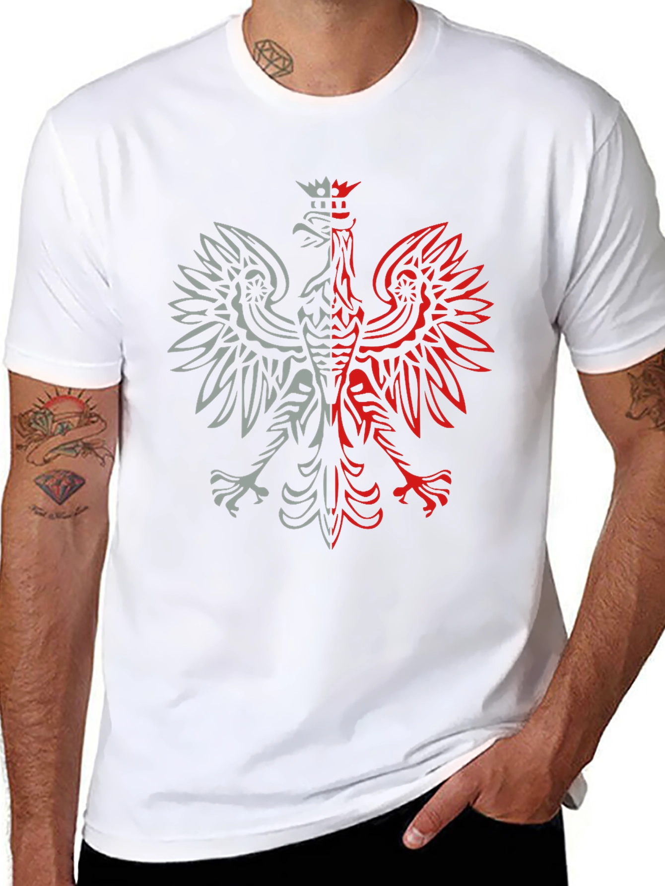 Polish Eagle Graphic Tee - Black Patriotic Shirt