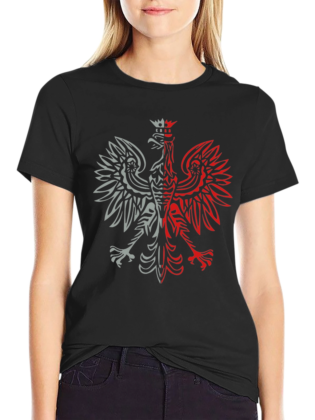 Polish Eagle Graphic Tee - Black Patriotic Shirt