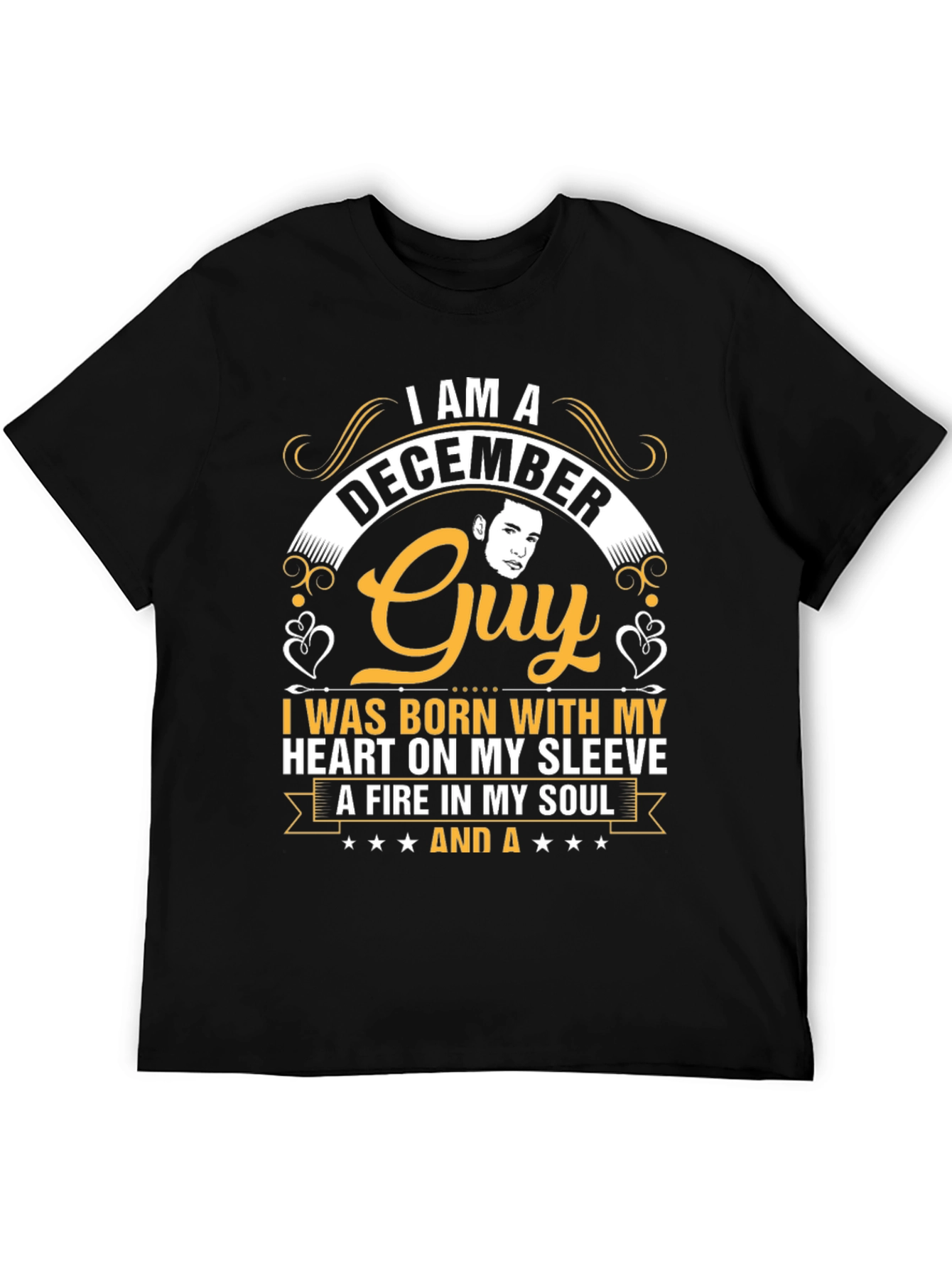 December Guy T-Shirt - Heart on Sleeve Fire in Soul