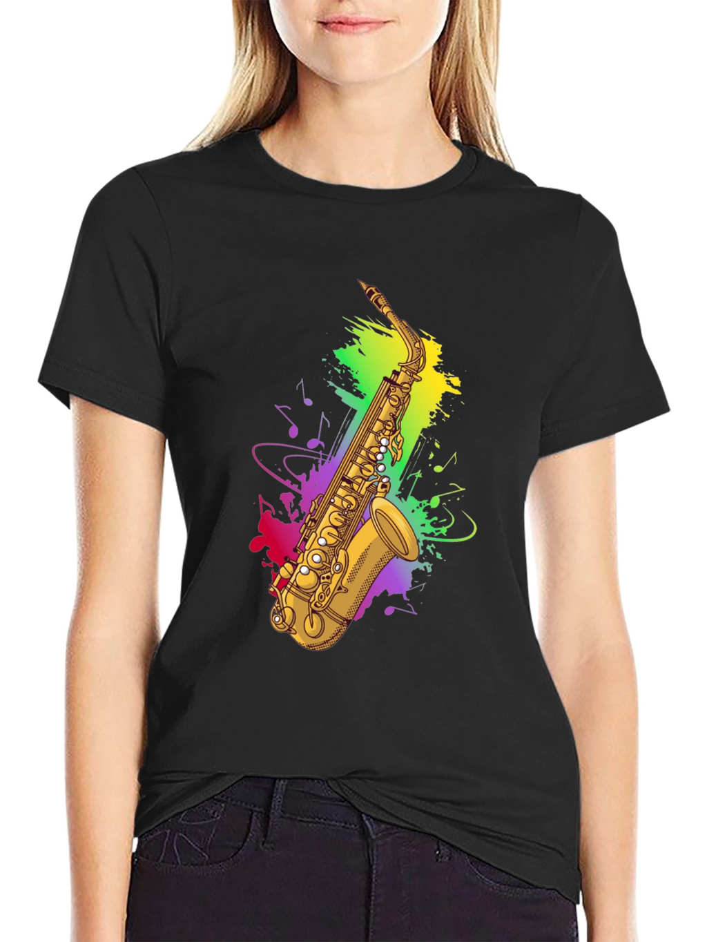 Saxophone Music T-Shirt - Black Graphic Tee