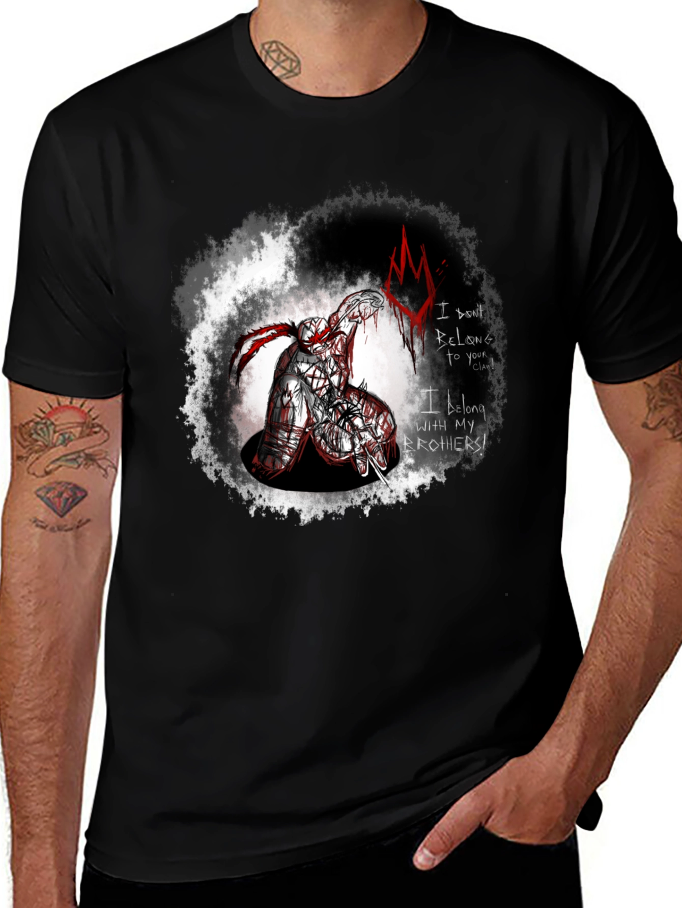 Brothers Clan Graphic Tee - Edgy Black T-Shirt