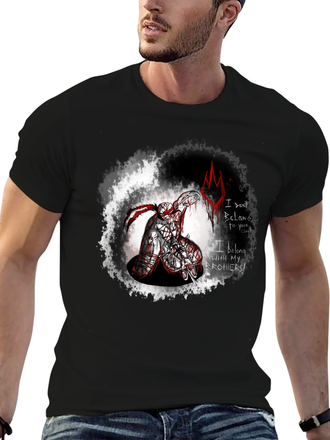Brothers Clan Graphic Tee - Edgy Black T-Shirt