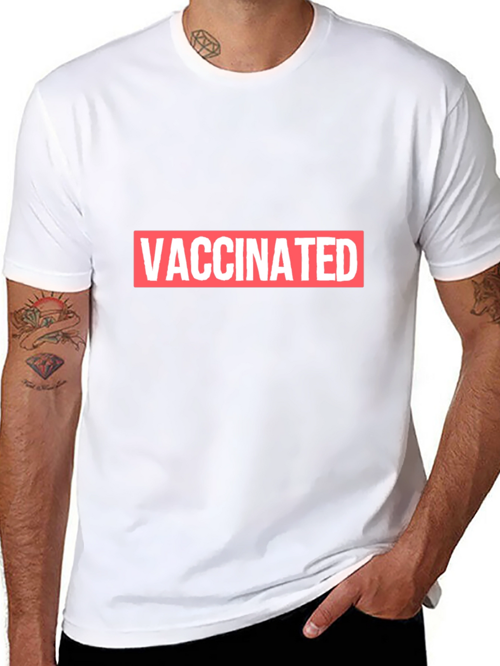 Vaccinated Black T-Shirt - Show Your Status