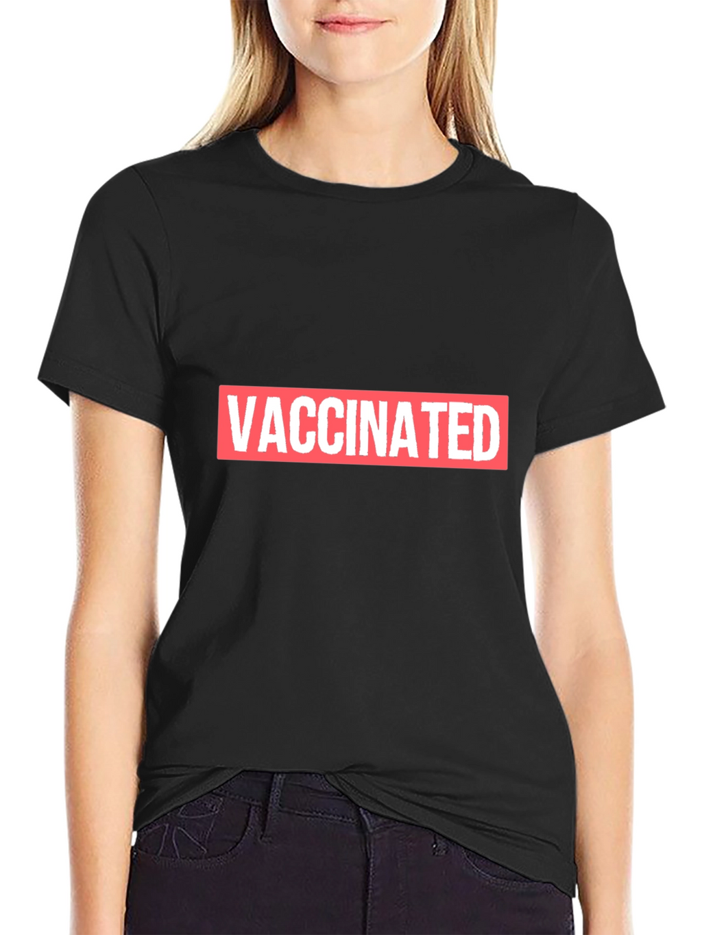 Vaccinated Black T-Shirt - Show Your Status
