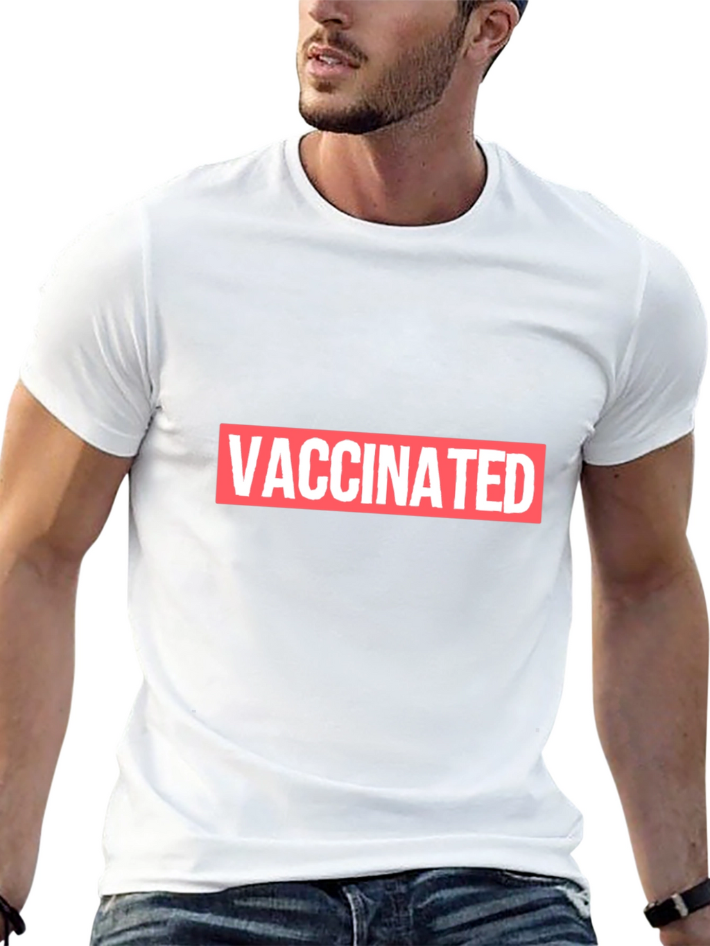 Vaccinated Black T-Shirt - Show Your Status