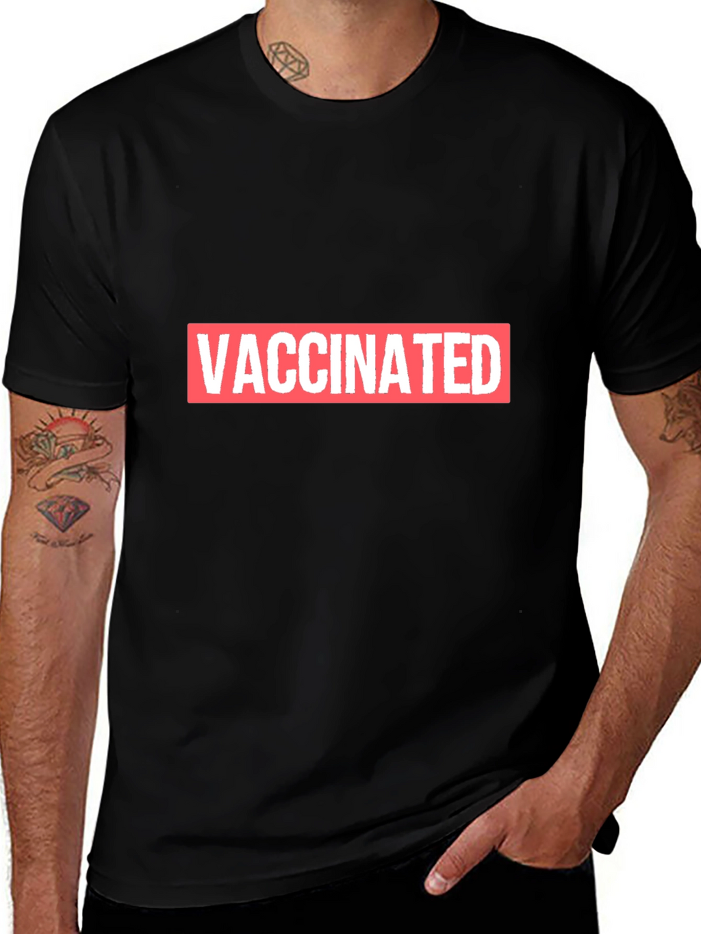 Vaccinated Black T-Shirt - Show Your Status