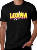LOANA Graphic T-Shirt - Black Cotton Tee