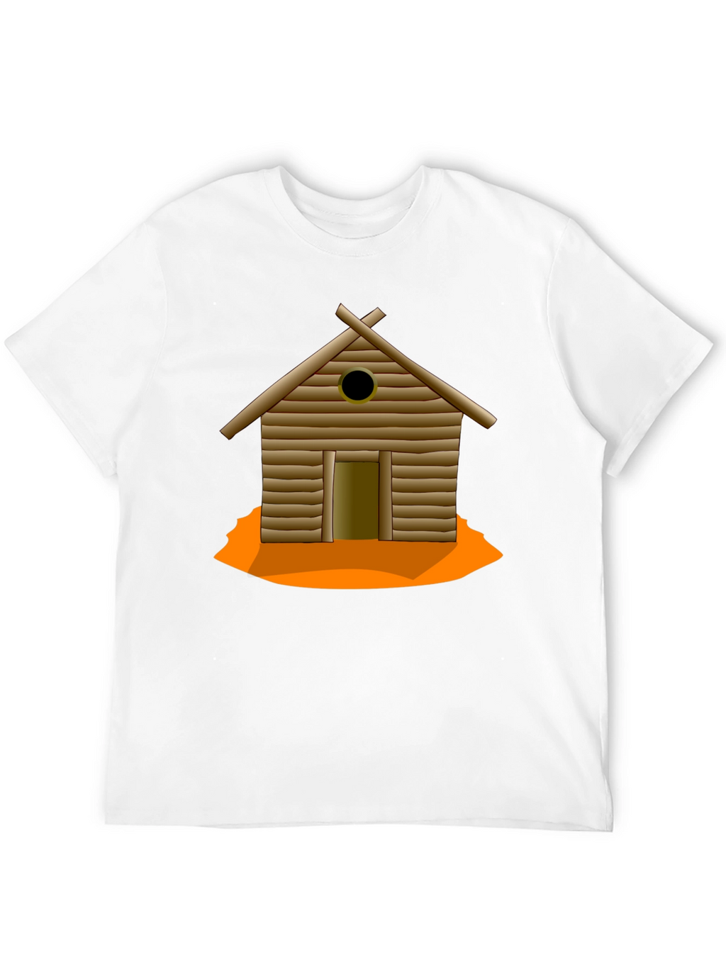 Rustic Cabin Graphic Tee - Black Cotton T-Shirt