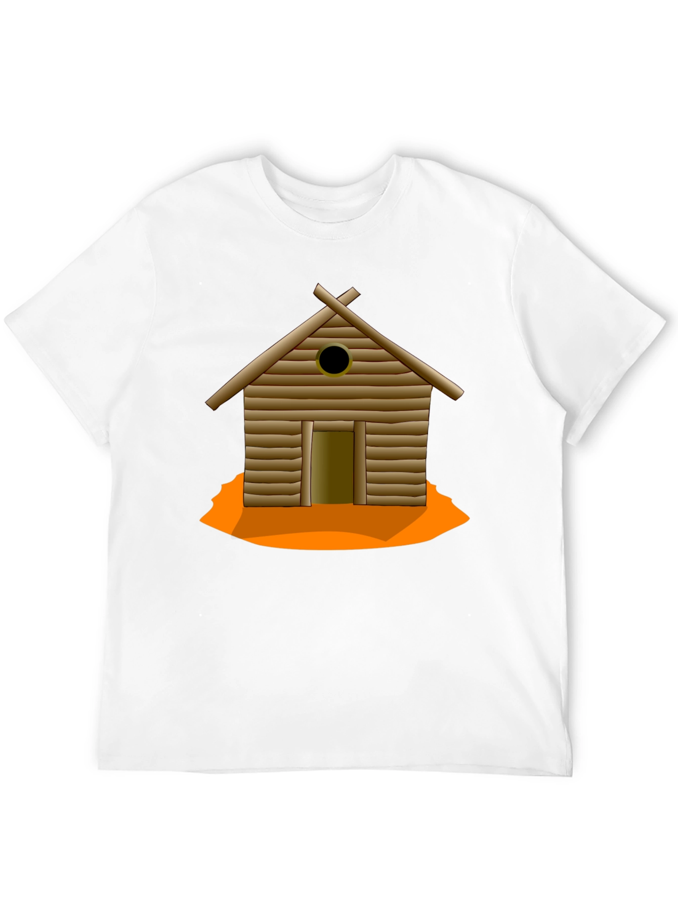 Rustic Cabin Graphic Tee - Black Cotton T-Shirt