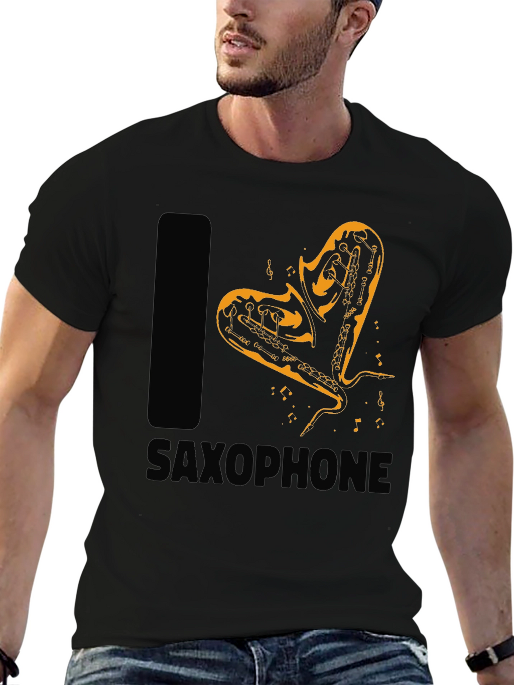 I Love Saxophone Graphic T-Shirt - Musician Apparel