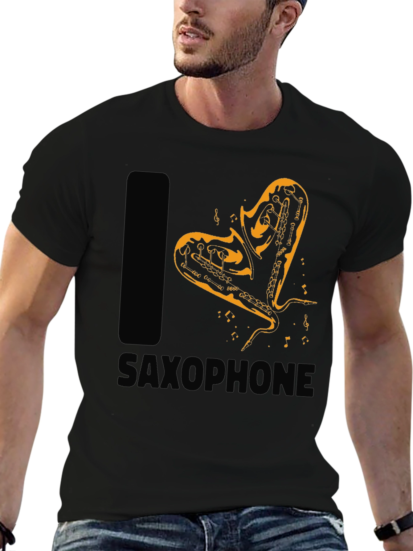 I Love Saxophone Graphic T-Shirt - Musician Apparel