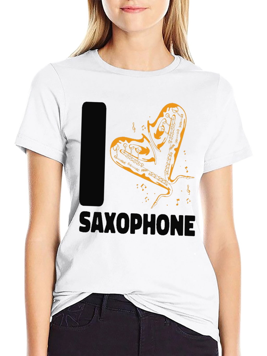 I Love Saxophone Graphic T-Shirt - Musician Apparel