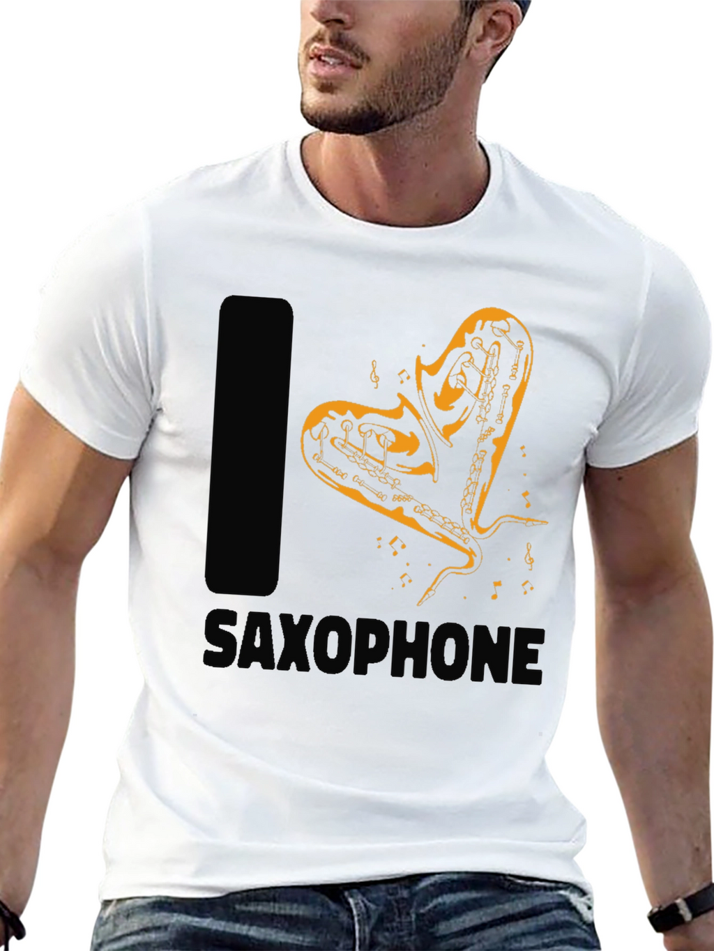 I Love Saxophone Graphic T-Shirt - Musician Apparel