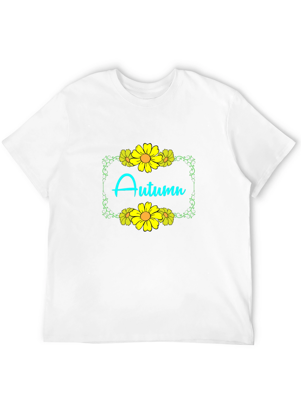 Autumn Floral Graphic Black T-Shirt