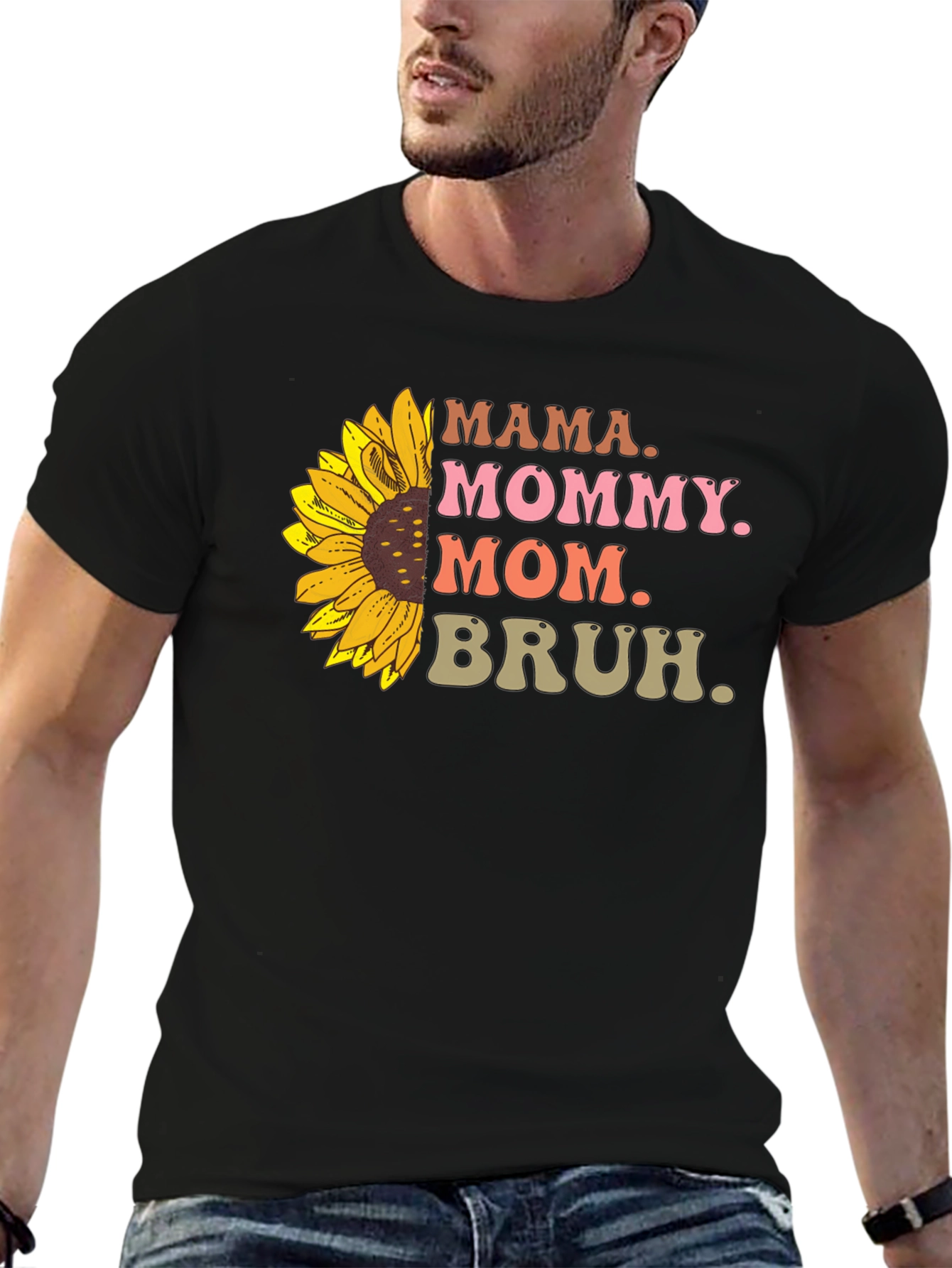 Mama Mommy Mom Bruh Sunflower Graphic Tee