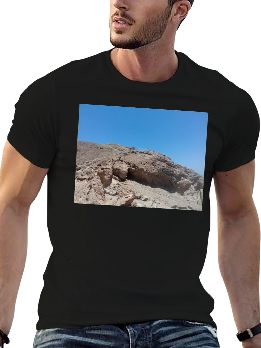 Rocky Desert Scene Black T-Shirt